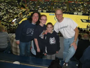 David Goldschneider DDS with his family at a basketball game